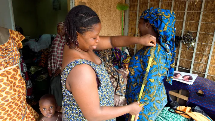 Sewing workshop in Abidjan neighbourhood, Niamey, Nigeria