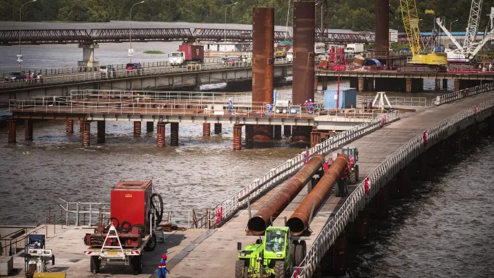 Construction du deuxième pont sur le Wouri à Douala, Cameroun
