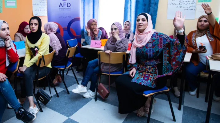 Amal classroom training session for women