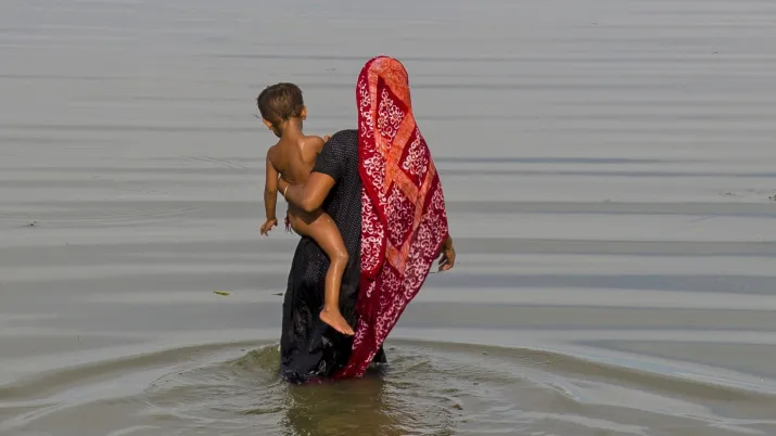 Région de Kishoreganj pendant la période des crues, au Bangladesh