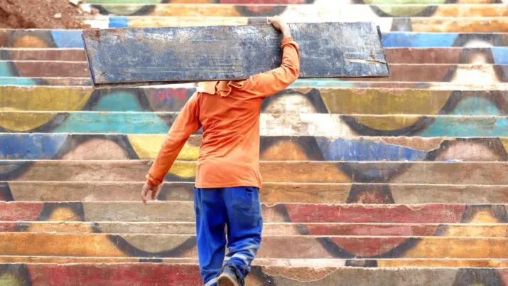 Stairs, worker, Brazil