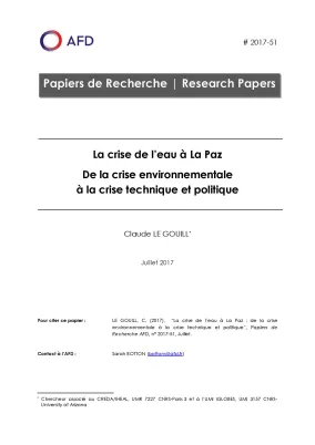 La crise de l’eau à La Paz : de la crise environnementale à la crise technique et politique