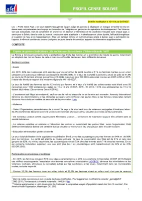 Profil Genre Amérique Latine et Caraïbes Couverture