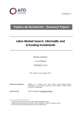 Labor Market Search, Informality and Schooling Investments_couv