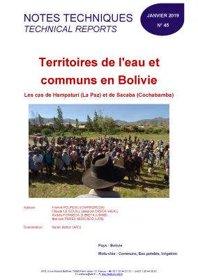 Etudes sur l'eau et les communs en Bolivie