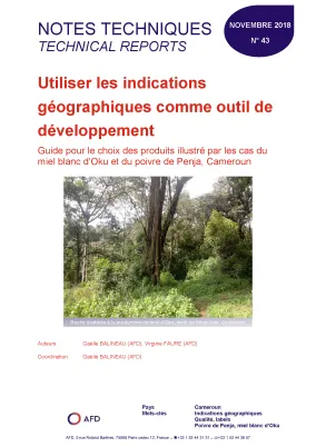 Etude sur les indicateurs géographique des filières « poivre de Penja » et « miel blanc d’Oku »