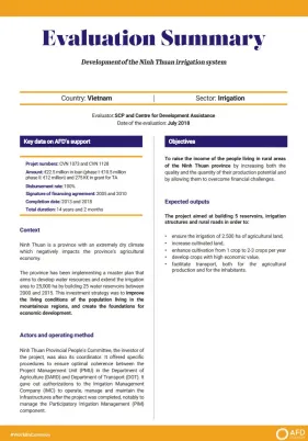 Evaluation Summary - Development of the Ninh Thuan irrigation system, Vietnam