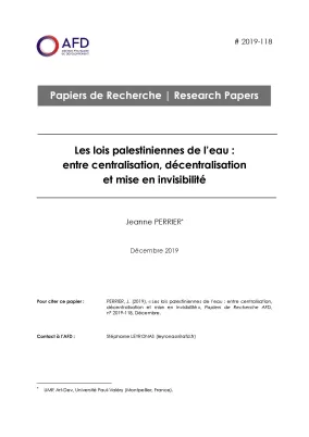 Les lois palestiniennes de l’eau_couv
