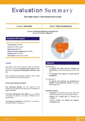 Evaluation Summary - Siem Reap/Angkor Urban development project, CKH3004