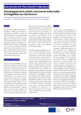 Dialogues de politiques publiques de l'AFD - Facilité de recherche sur les inégalités