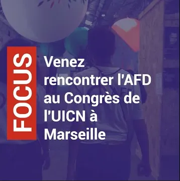 Le stand de l'AFD au Congrès mondial de la nature de l'UICN à Marseille