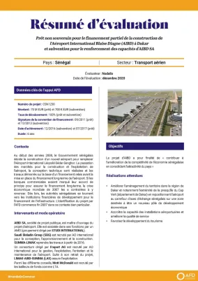 Résumé évaluation du Projet de construction de l’aéroport international Blaise Diagne