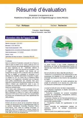 résumé évaluation Evaluation à mi-parcours de la PASAS AFD