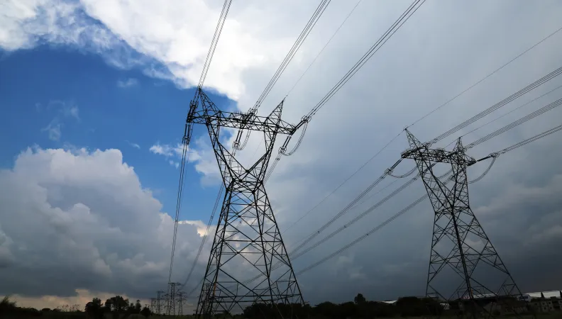 ligne haute tension, électricité, énergie, Afrique du Sud