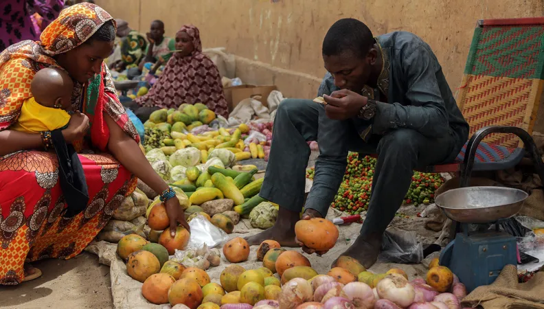 marché à Ménaka, ville située au Nord du Mali