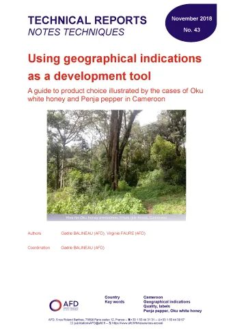Study on geographical indications as a development tool
