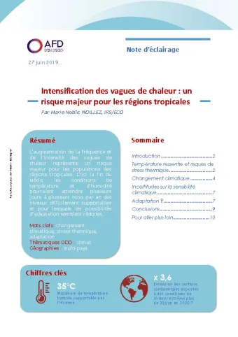 Note d'éclairage : Intensification des vagues de chaleur : un risque majeur pour les régions tropicales