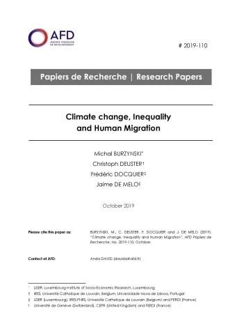Climate change, Inequality and Human Migration_couv
