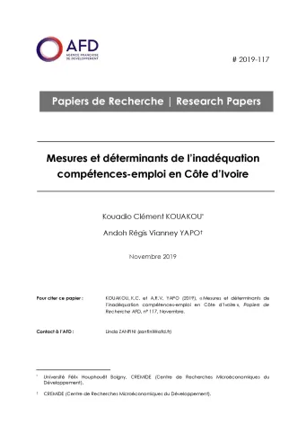 Inadéquation compétences-emploi en Côte d'Ivoire_couv