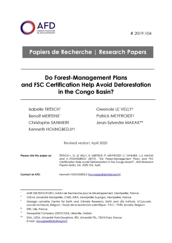 PR 104_Deforestation in the Congo Basin_couv