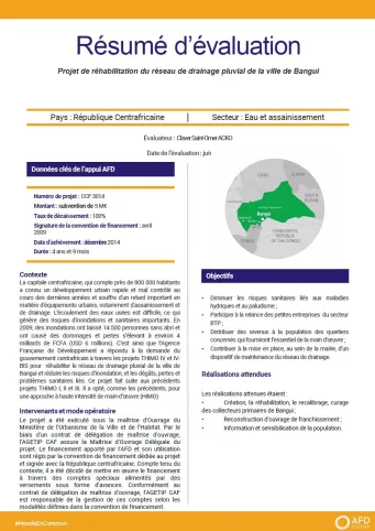 Résumé d'évaluation - Projet de réhabilitation du réseau de drainage pluvial de la ville de Bangui