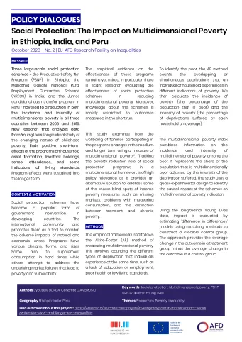 Policy dialogue on Social Protection-Multidimensional Poverty Ethiopia India Peru