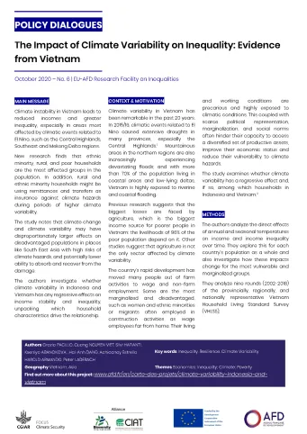 Policy dialogues on The Impact of Climate Variability on Inequality: Evidence from Vietnam