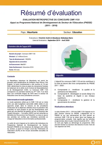 projet d'appui au programme national de développement du secteur de l’éducation (PNDSE 