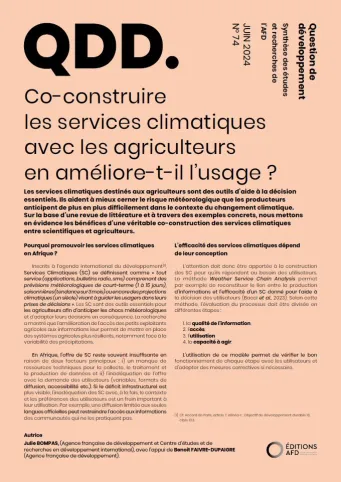 Couv Co-construire les services climatiques avec les agriculteurs en améliore-t-il l’usage ?