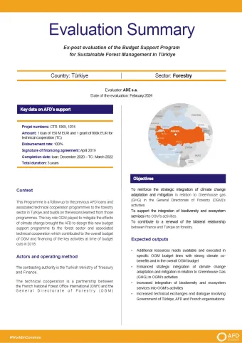 Ex post evaluation of the Budget Support Program for Sustainable Forest Management in Türkiye