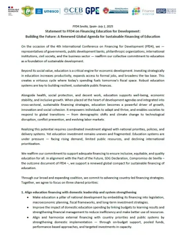 Joint Statement FfD4 Education