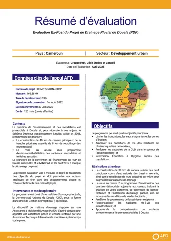 Évaluation ex-post du projet de drainage pluvial de Douala (CCM1275)