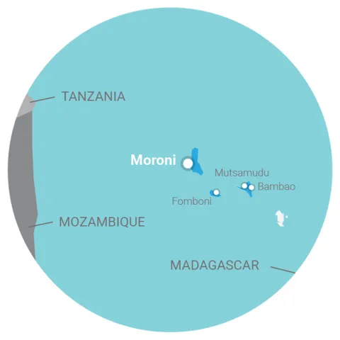 map Comoros